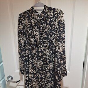 Silk floral midi dress